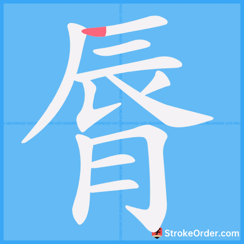 脣 Stroke Order Animation