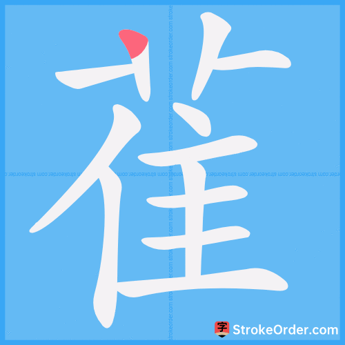 雈 Stroke Order Animation