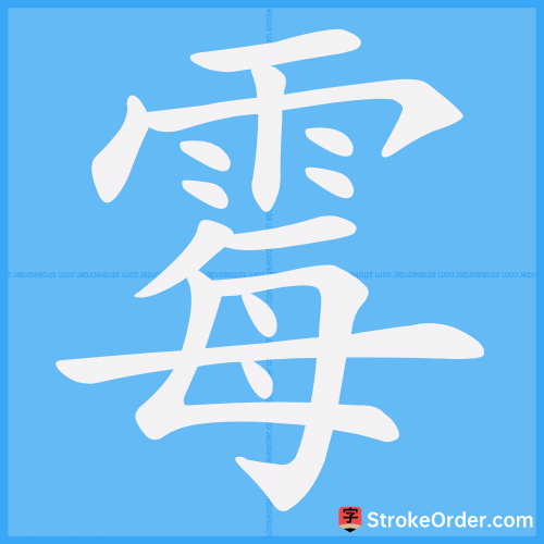 霉 Stroke Order Animation