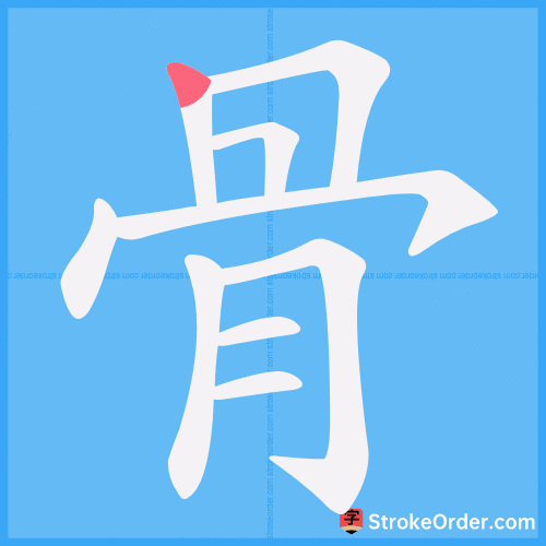 骨 Stroke Order Animation