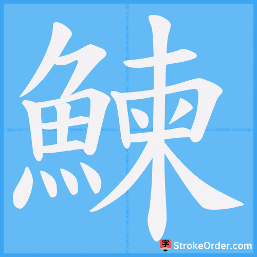鰊 Stroke Order Animation