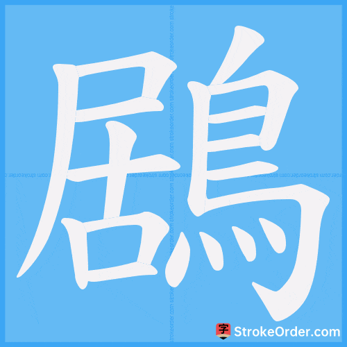鶋 Stroke Order Animation