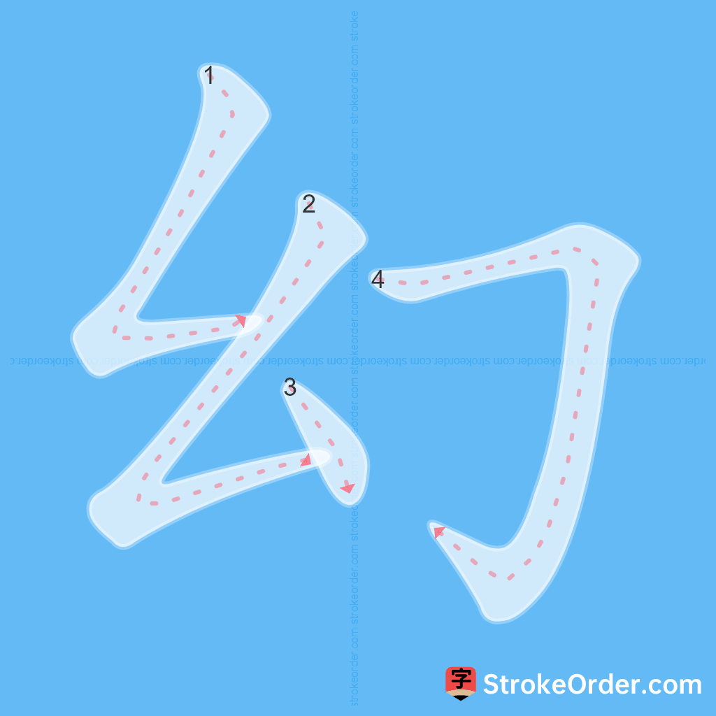 Standard stroke order for the Chinese character 幻