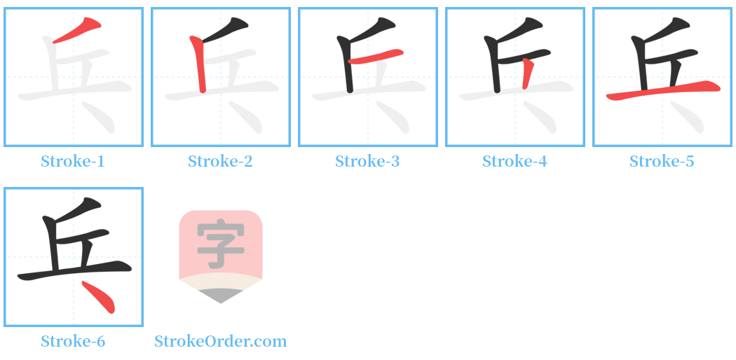 乓 Stroke Order Diagrams