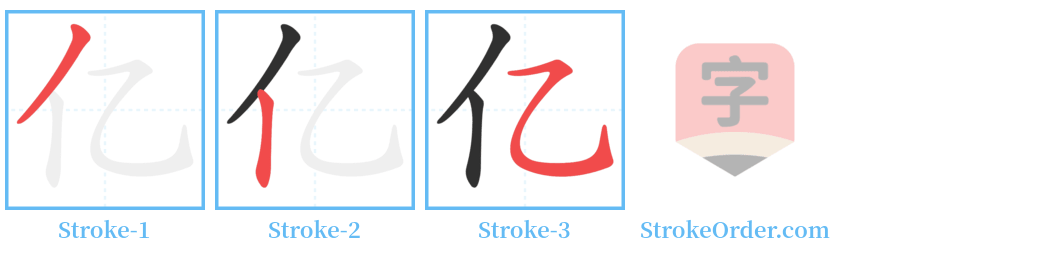 亿 Stroke Order Diagrams