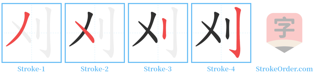 刈 Stroke Order Diagrams