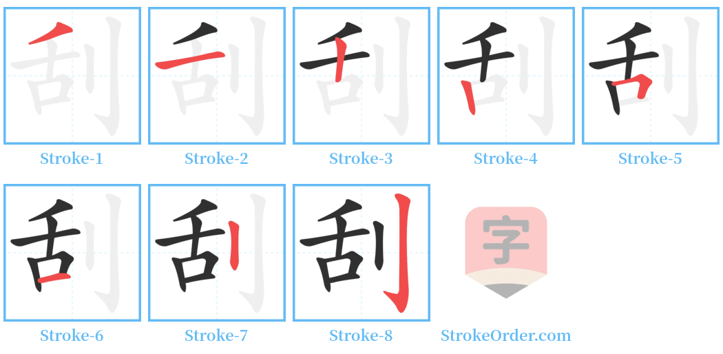 刮 Stroke Order Diagrams