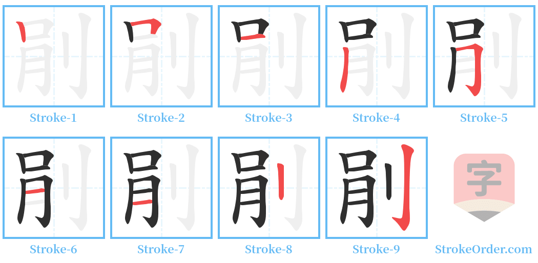 剈 Stroke Order Diagrams