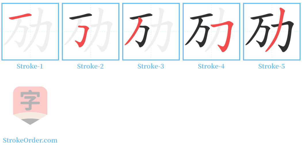 劢 Stroke Order Diagrams