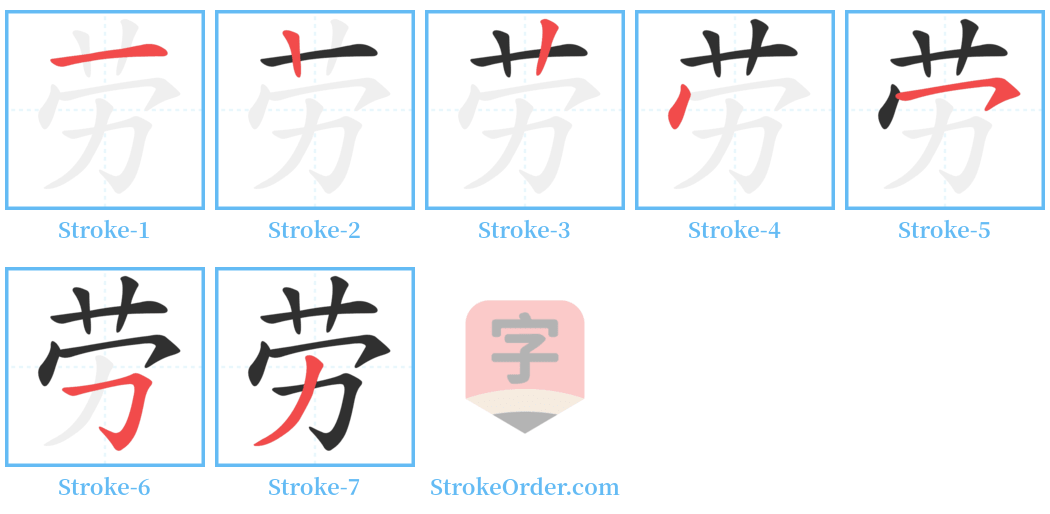 劳 Stroke Order Diagrams
