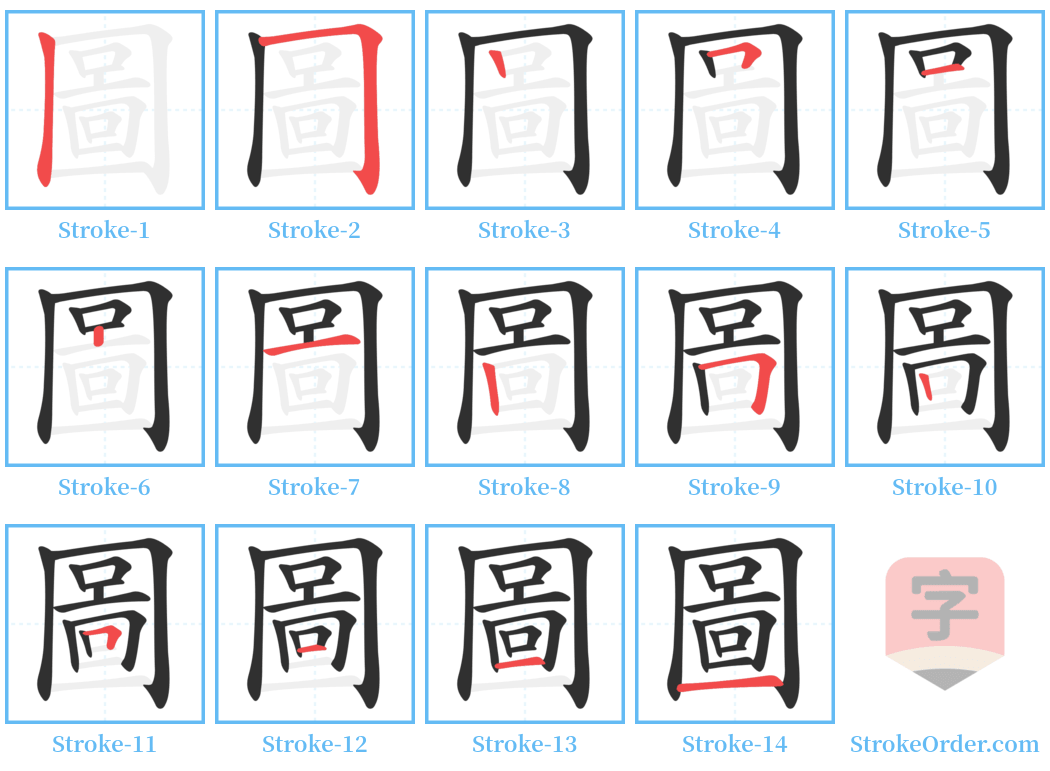 圖 Stroke Order Diagrams