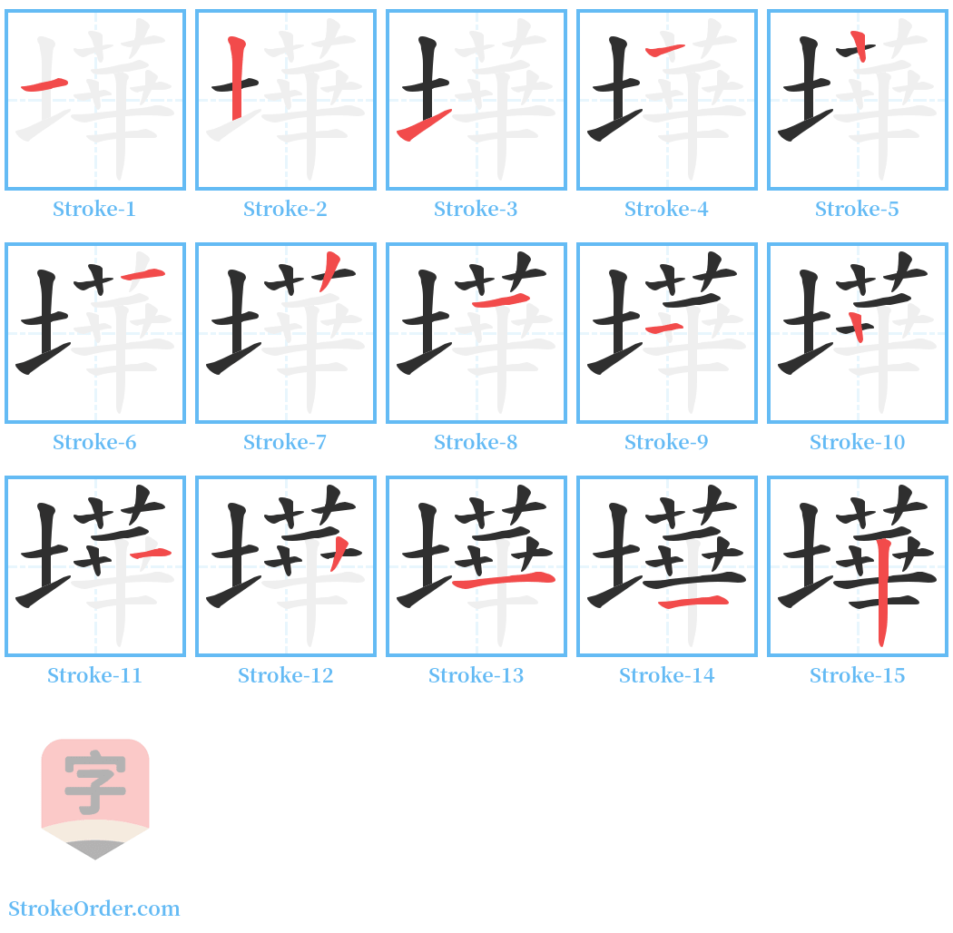 墷 Stroke Order Diagrams