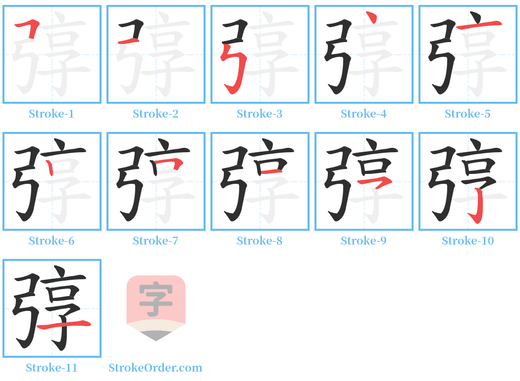 弴 Stroke Order Diagrams