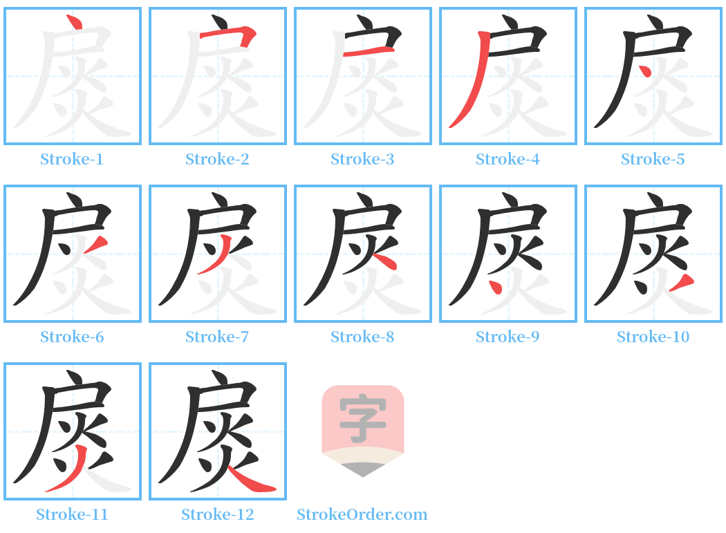 扊 Stroke Order Diagrams