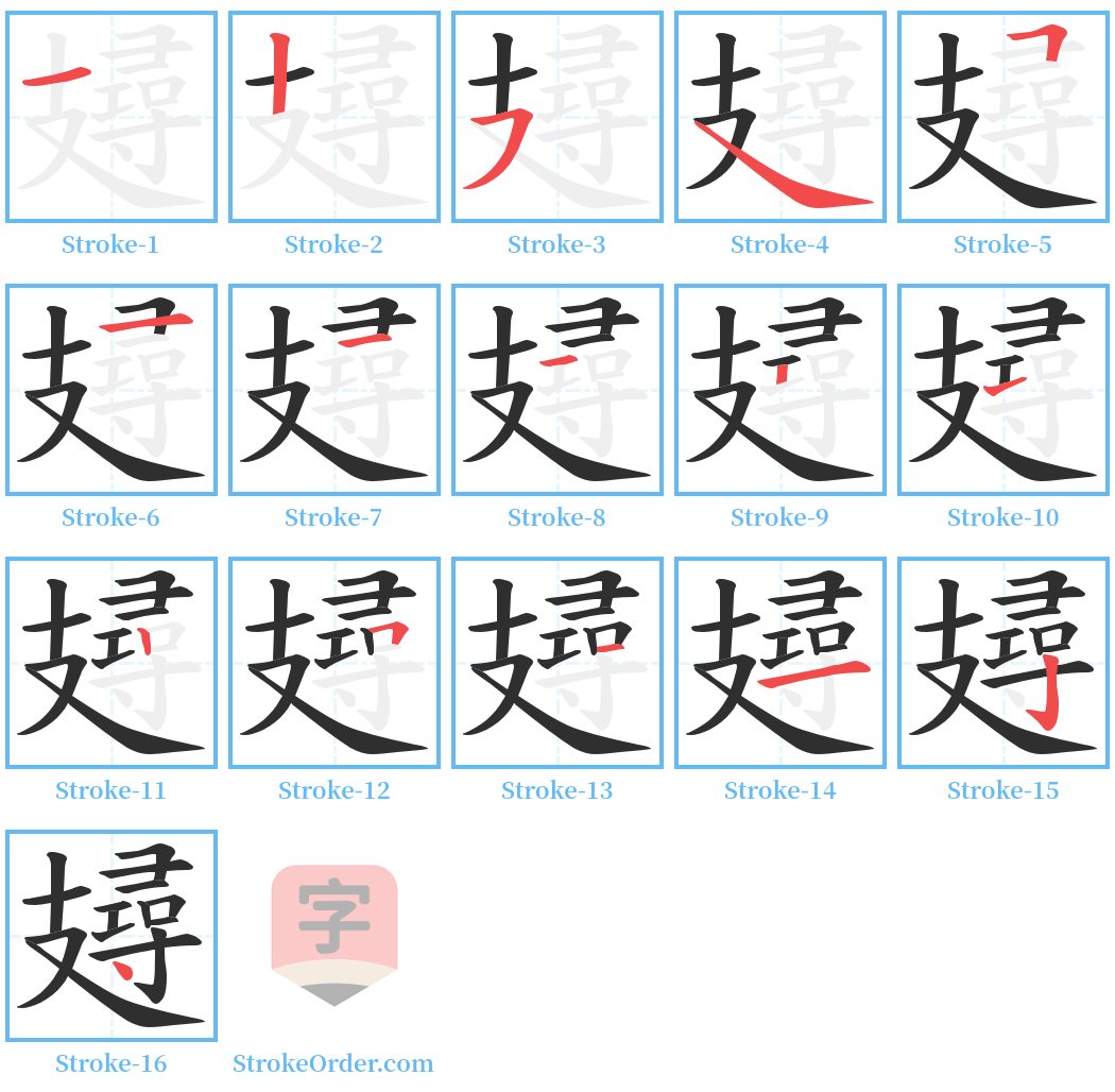 攳 Stroke Order Diagrams