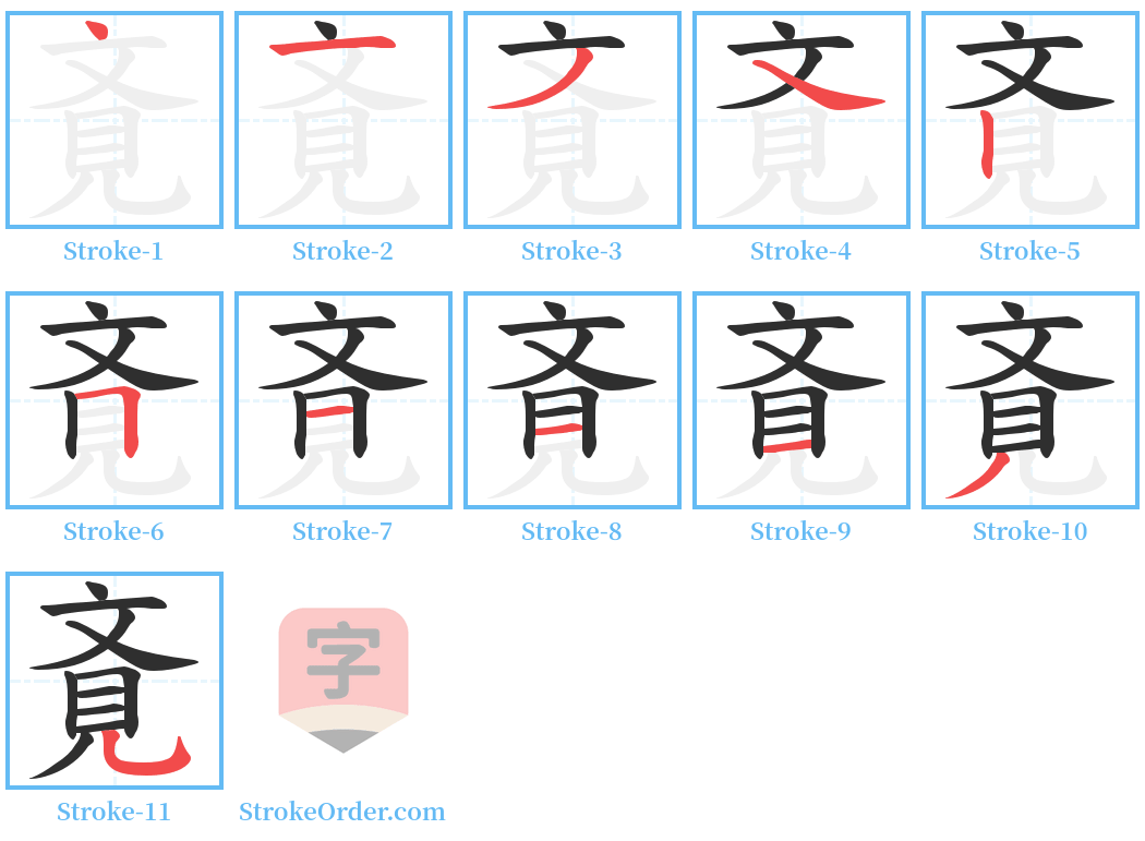 斍 Stroke Order Diagrams