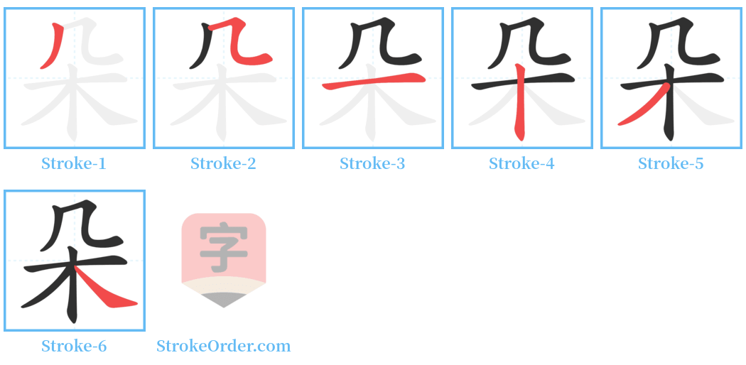 朵 Stroke Order Diagrams