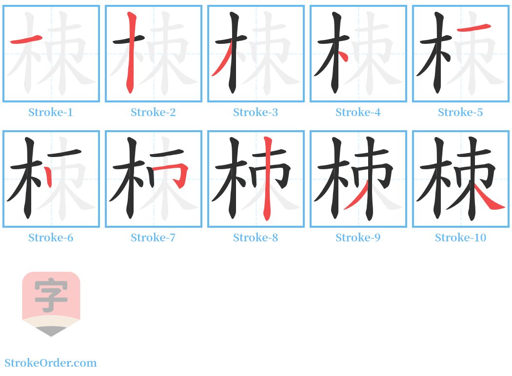 栜 Stroke Order Diagrams