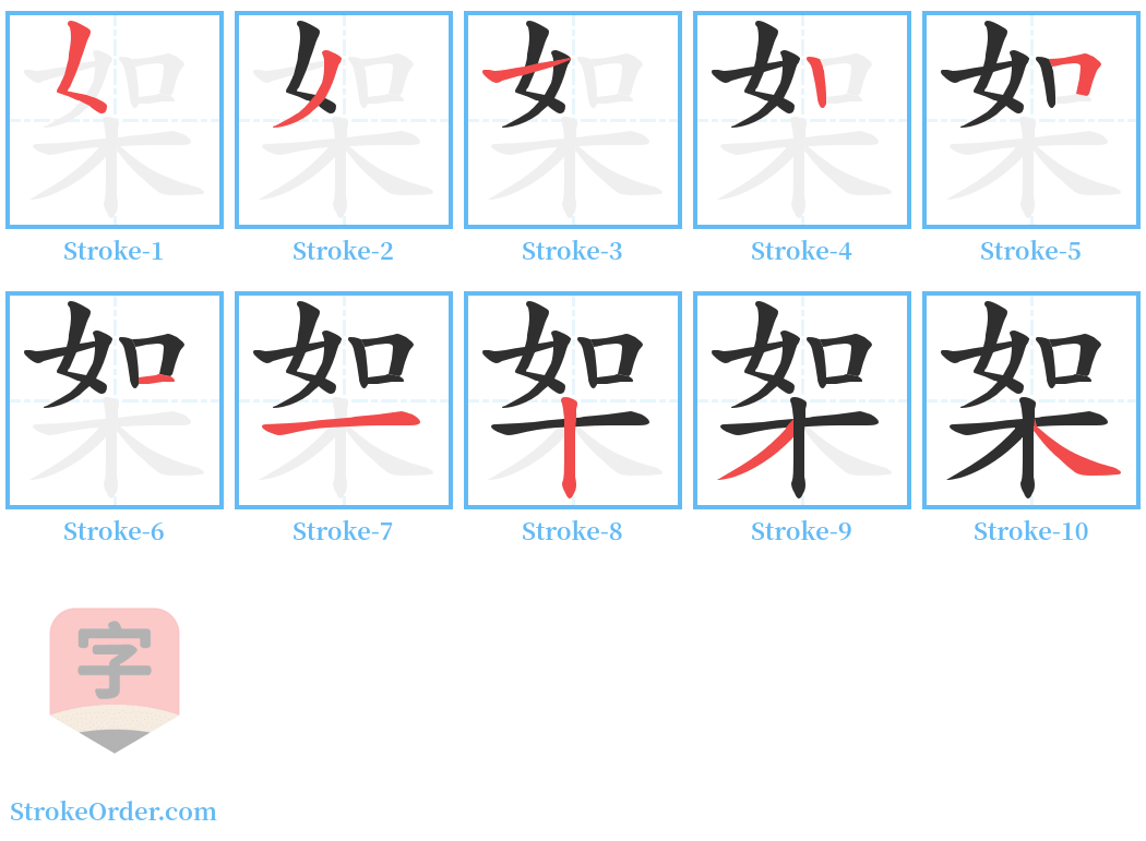桇 Stroke Order Diagrams