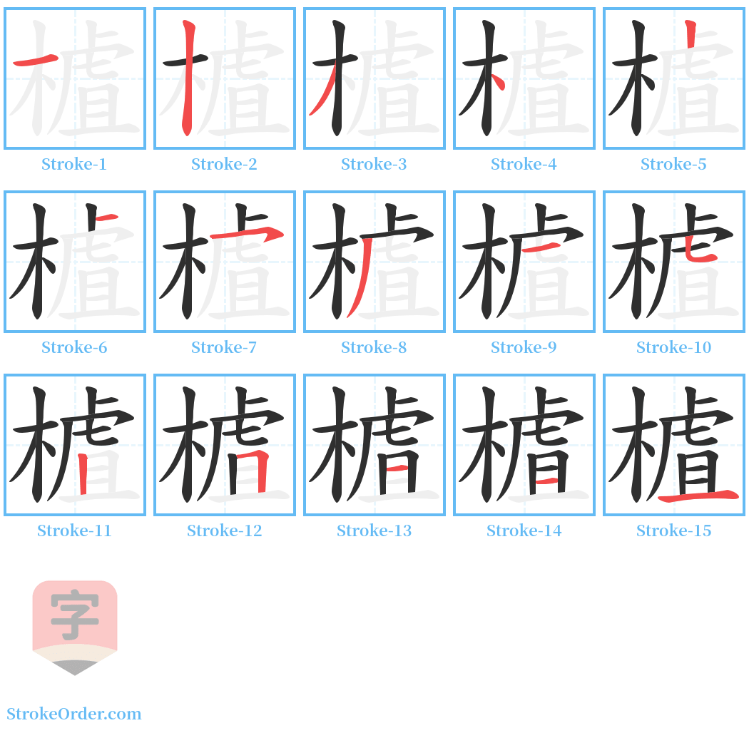 樝 Stroke Order Diagrams