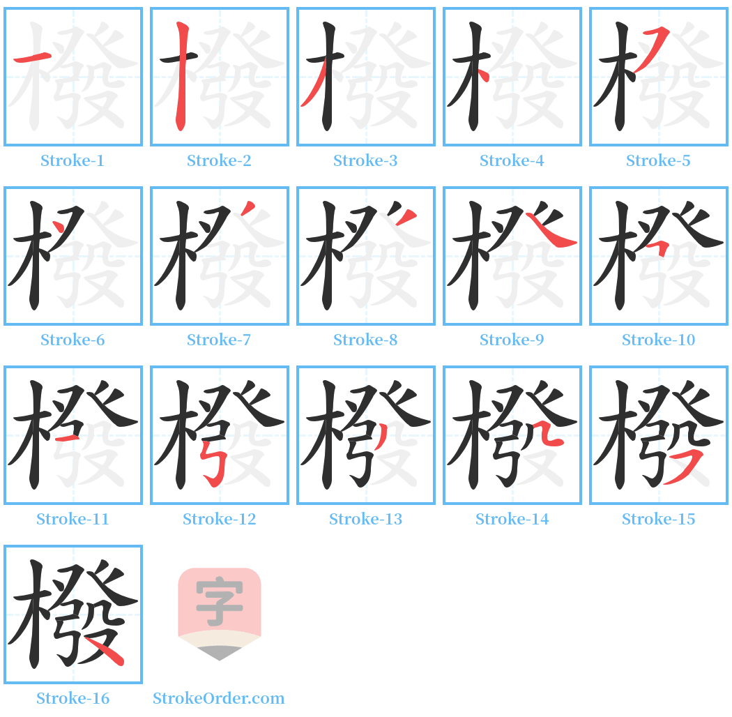 橃 Stroke Order Diagrams