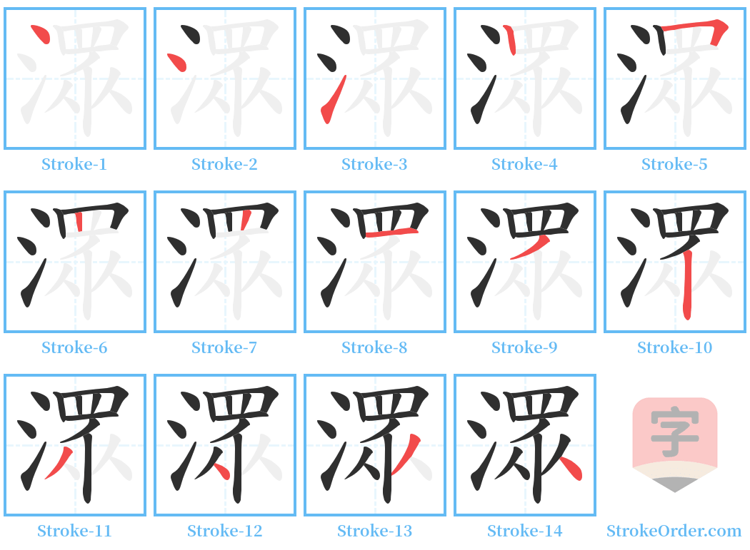 潀 Stroke Order Diagrams