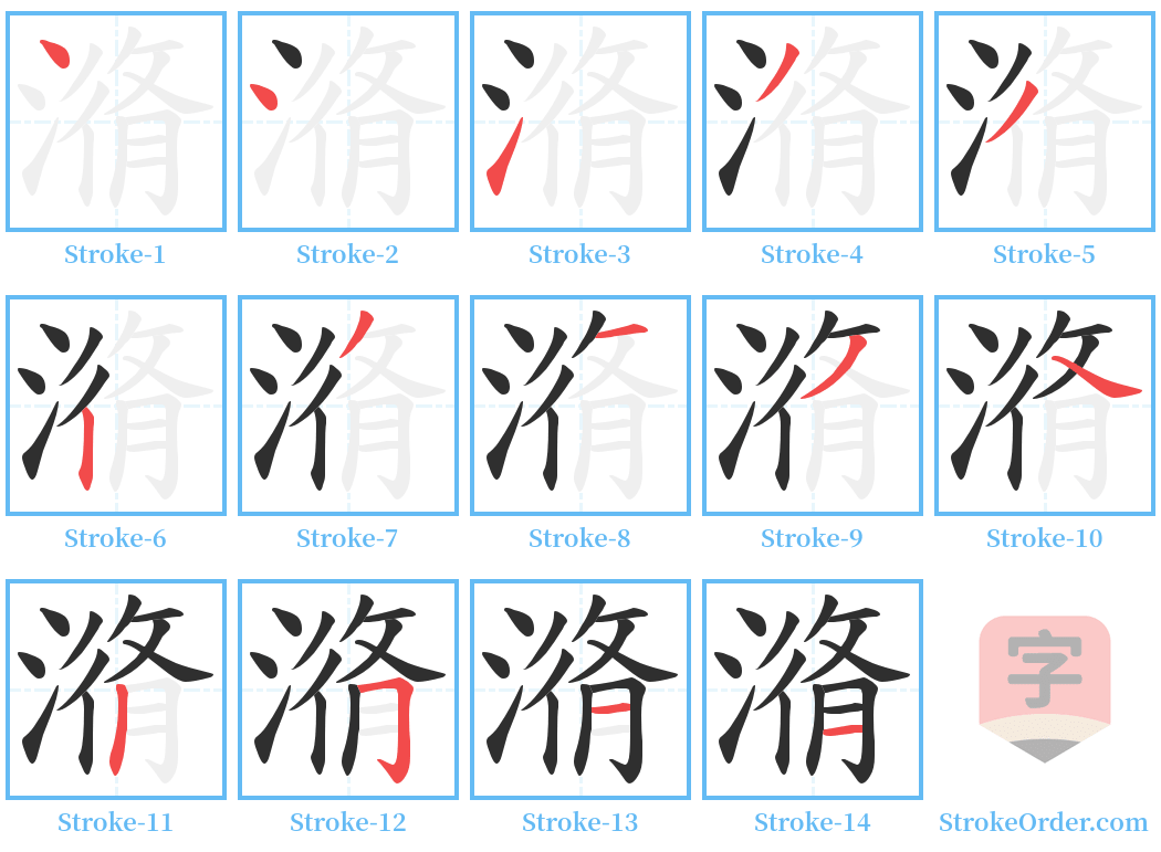 潃 Stroke Order Diagrams