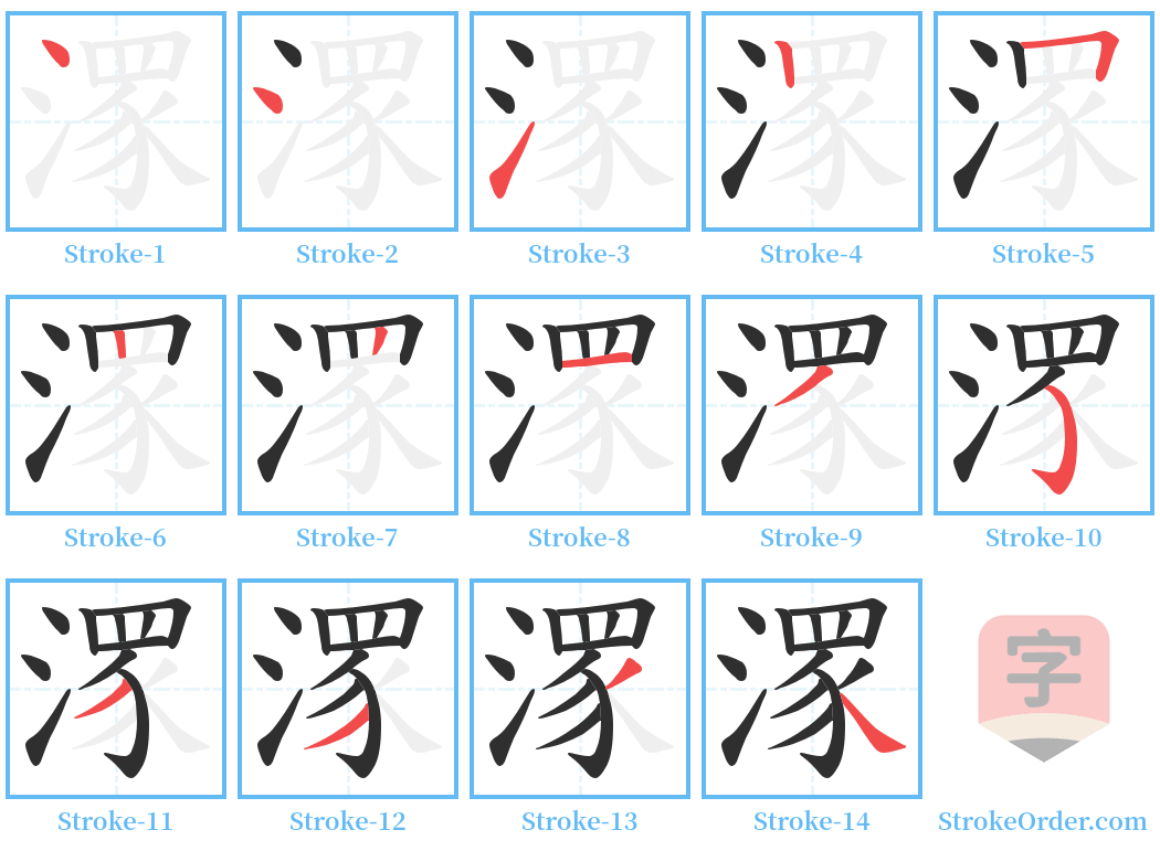 潈 Stroke Order Diagrams