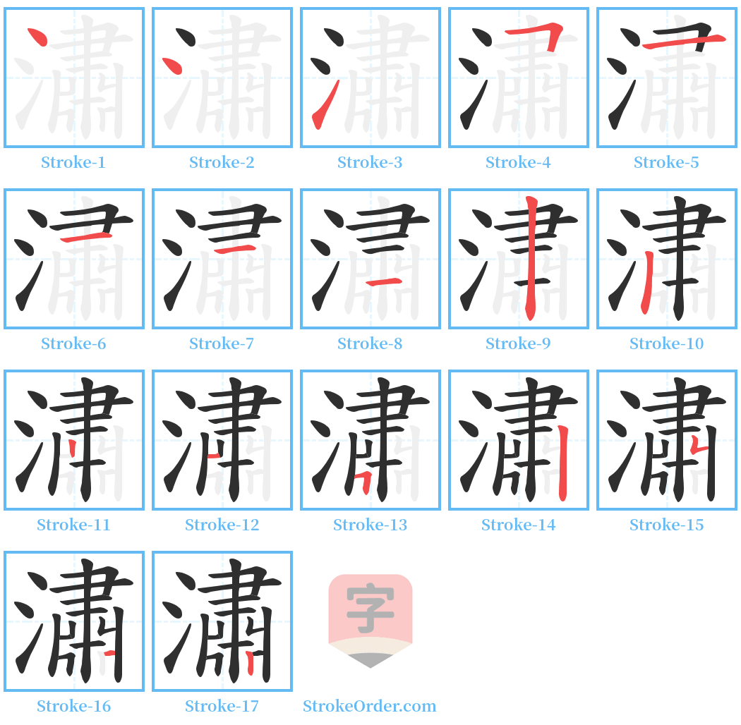 潚 Stroke Order Diagrams