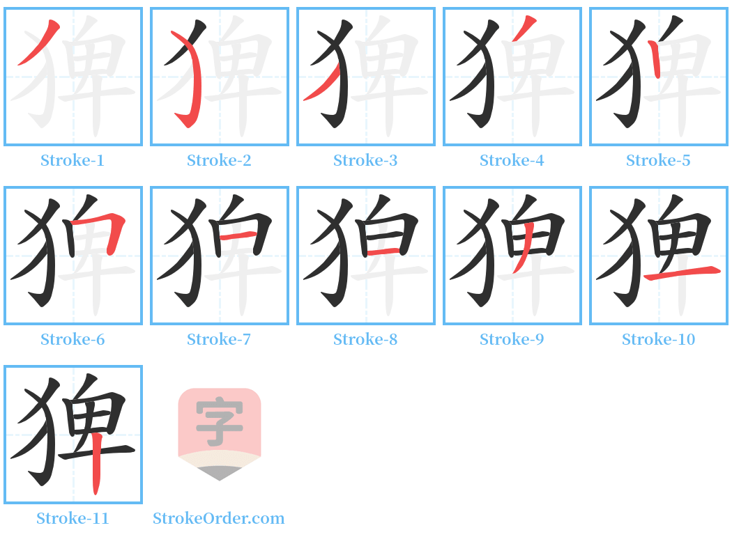 猈 Stroke Order Diagrams