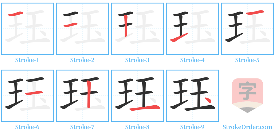 珏 Stroke Order Diagrams