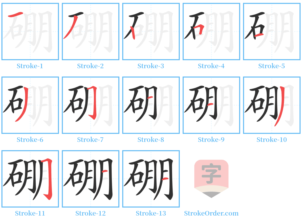 硼 Stroke Order Diagrams