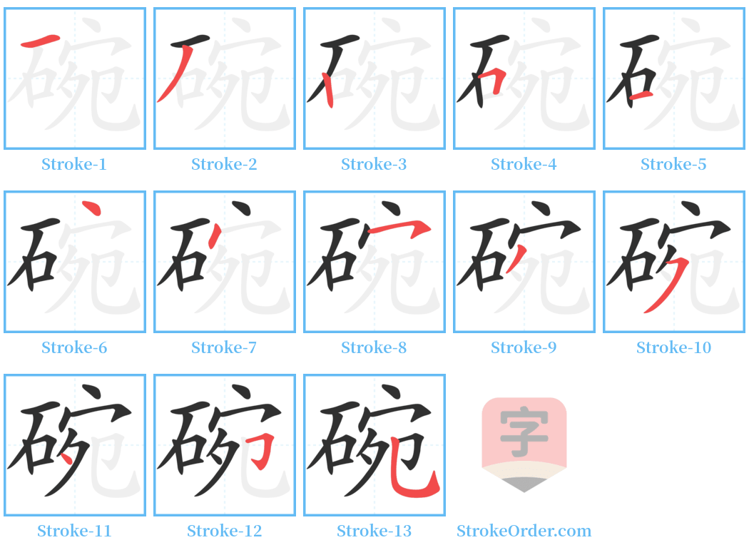 碗 Stroke Order Diagrams