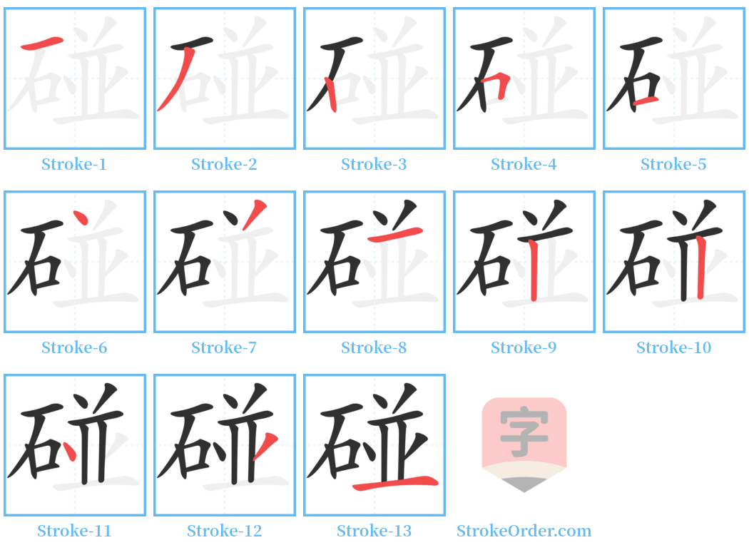 碰 Stroke Order Diagrams