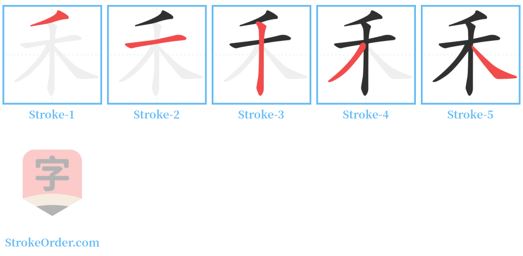 䆄 Stroke Order Diagrams