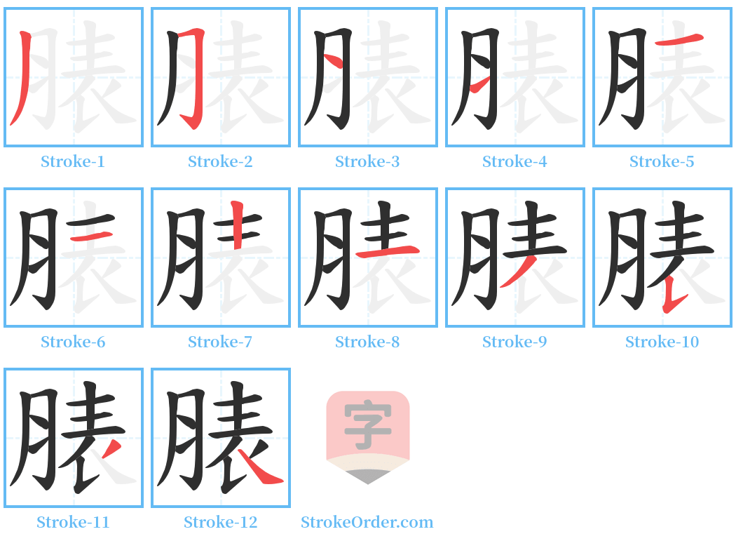 脿 Stroke Order Diagrams