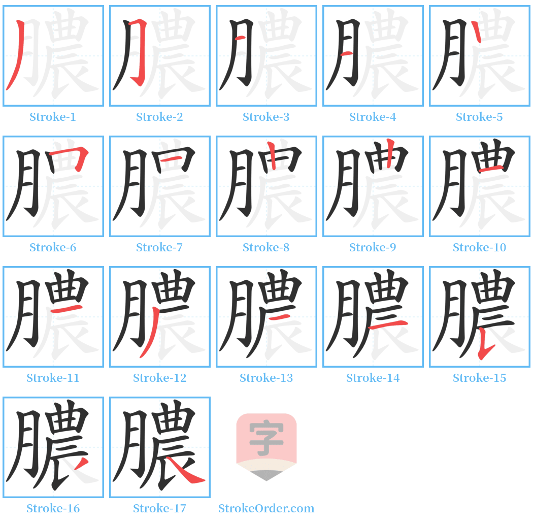 膿 Stroke Order Diagrams