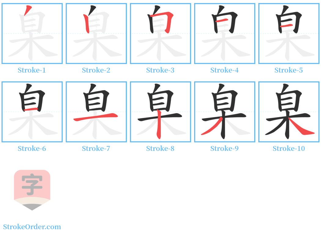 臬 Stroke Order Diagrams