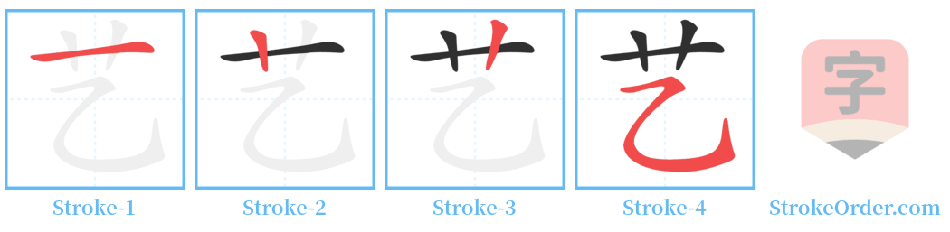 艺 Stroke Order Diagrams
