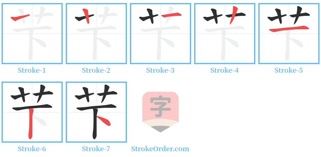 芐 Stroke Order Diagrams