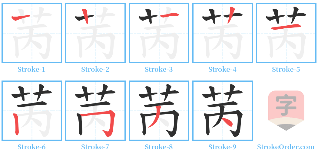 苪 Stroke Order Diagrams
