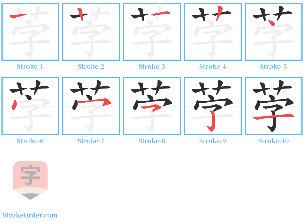 茡 Stroke Order Diagrams