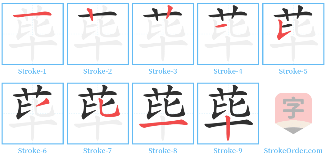 荜 Stroke Order Diagrams