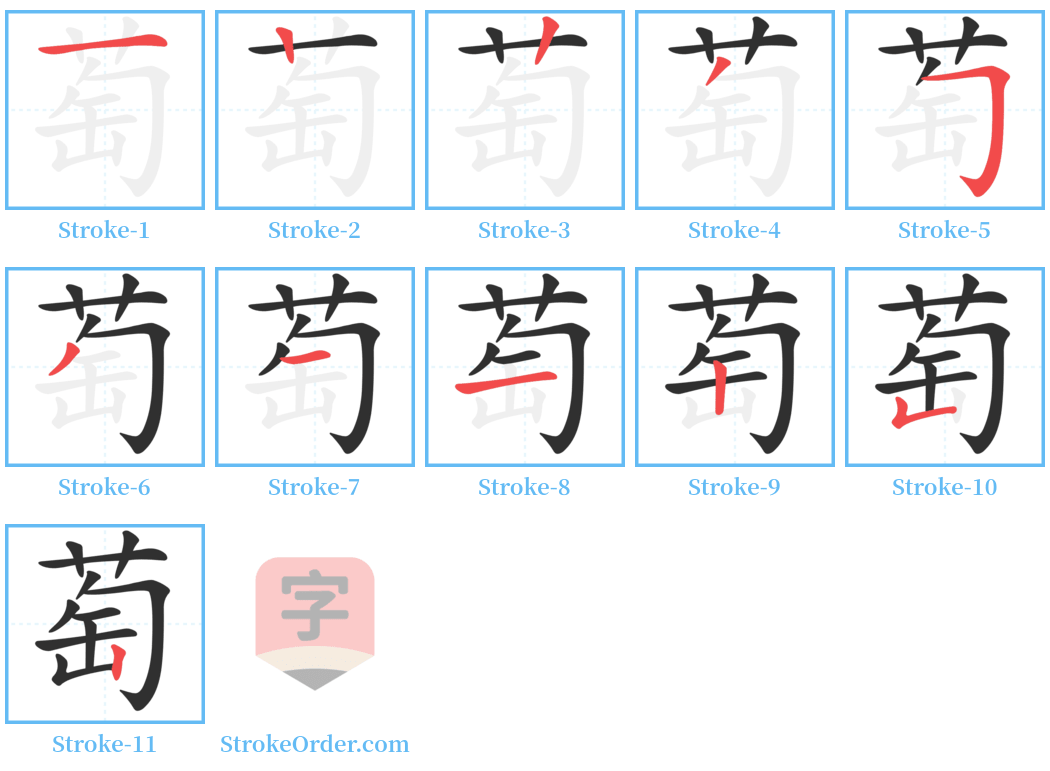 萄 Stroke Order Diagrams
