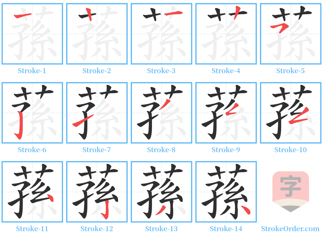 蓀 Stroke Order Diagrams