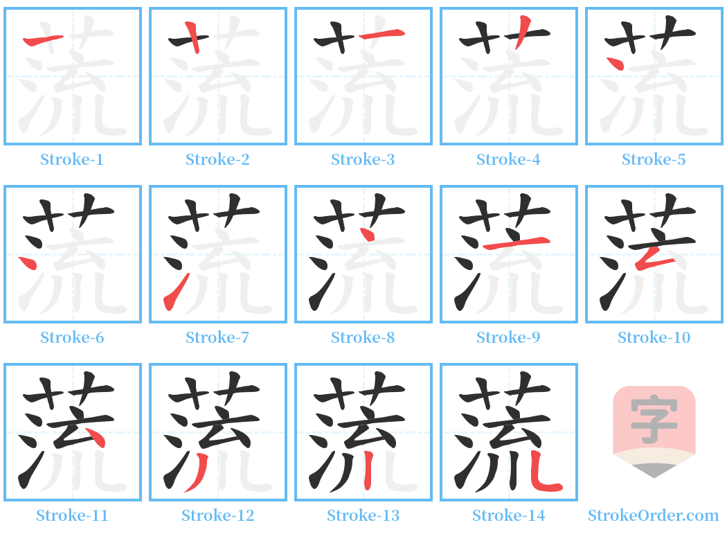 蓅 Stroke Order Diagrams