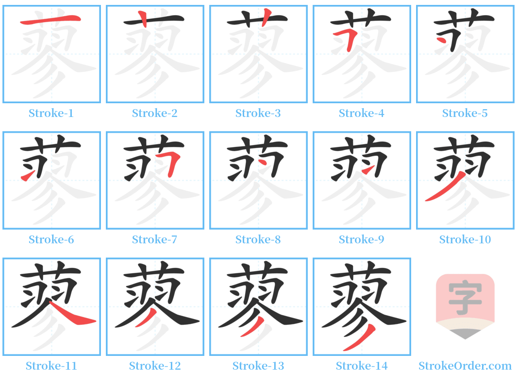 蓼 Stroke Order Diagrams