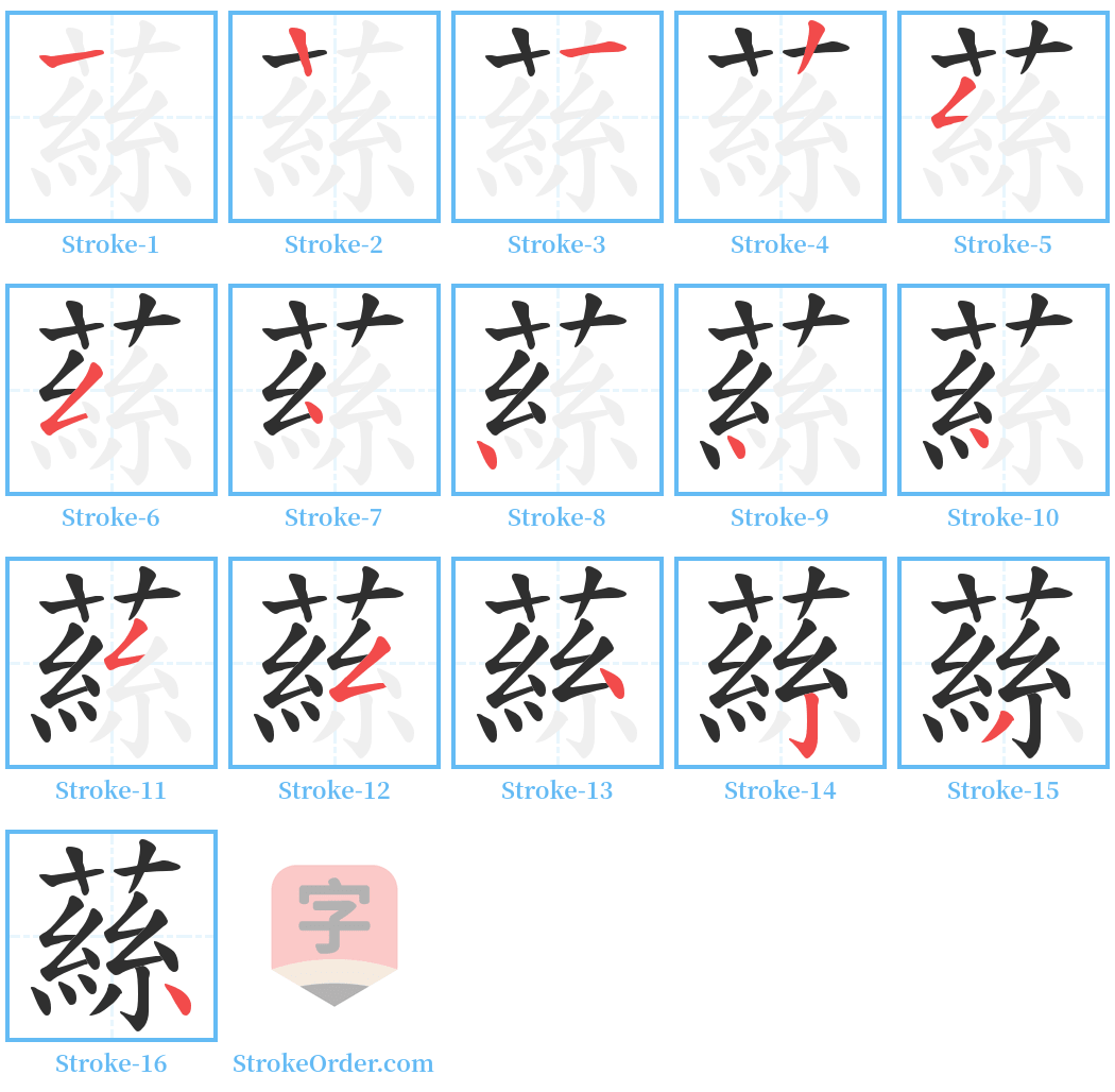 蕬 Stroke Order Diagrams