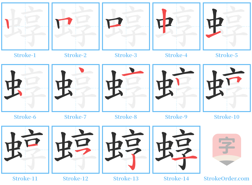 蜳 Stroke Order Diagrams
