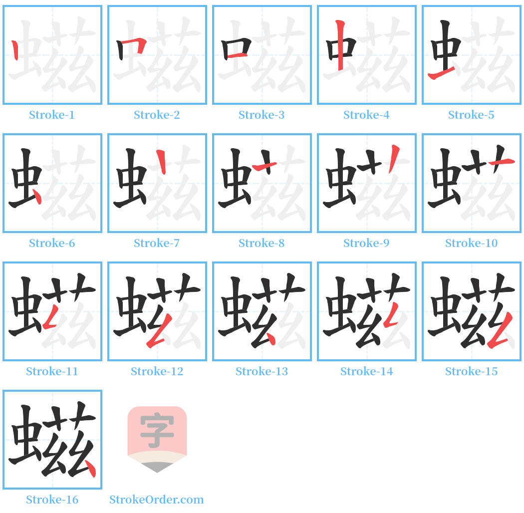 螆 Stroke Order Diagrams